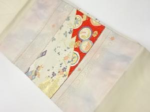 リサイクル　竜田川に鳳凰・桜模様織出し名古屋帯